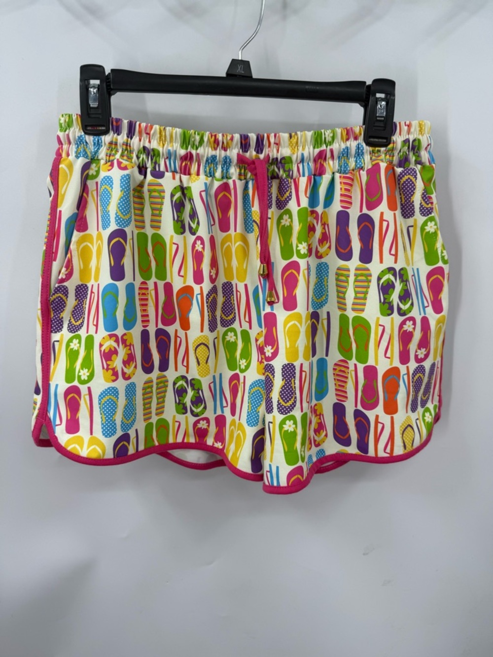 Jess Lea Laid Back Luxe Bright Flip-Flop Print Drawstring Shorts XL